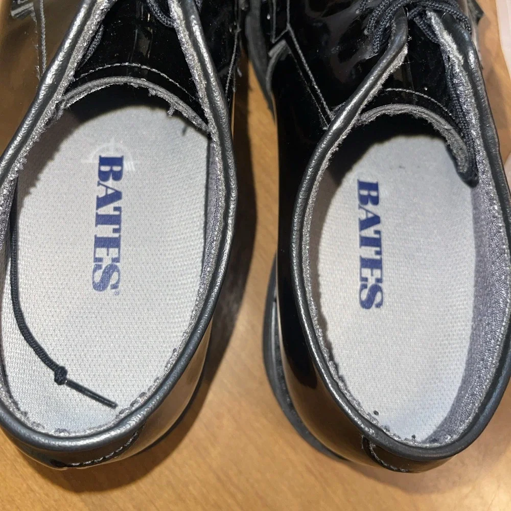 Bates High‎ Gloss Oxford Shoes Men 6.5 3E Black Shine Military Wedding Formal